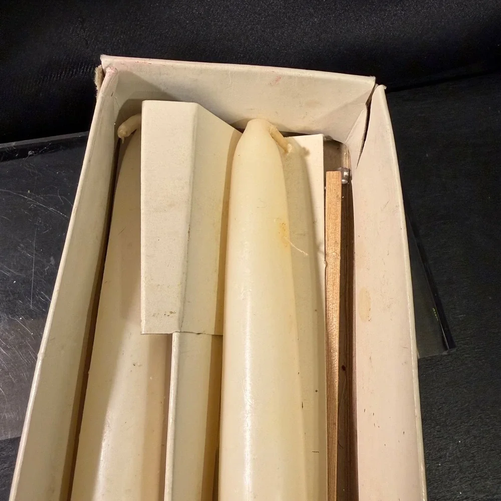 Vintage Snowman Taper Candles Pair Hand Painted Holiday Christmas Decor 12 Inch